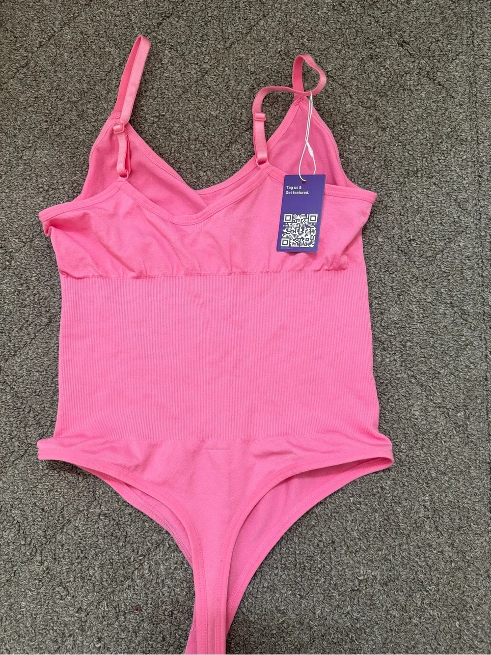 Pink Seamless Strap Bodysuit